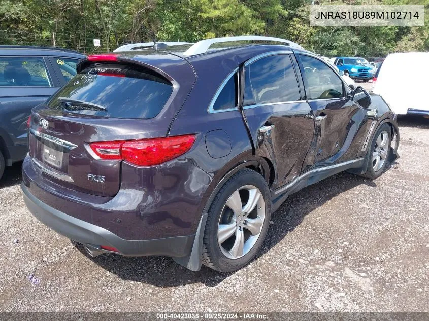 2009 Infiniti Fx35 VIN: JNRAS18U89M102714 Lot: 40423035