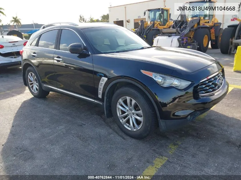 2009 Infiniti Fx35 VIN: JNRAS18U49M104668 Lot: 40762844