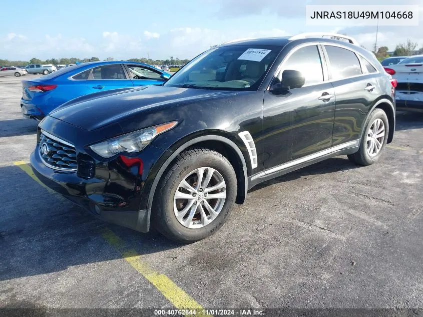 2009 Infiniti Fx35 VIN: JNRAS18U49M104668 Lot: 40762844