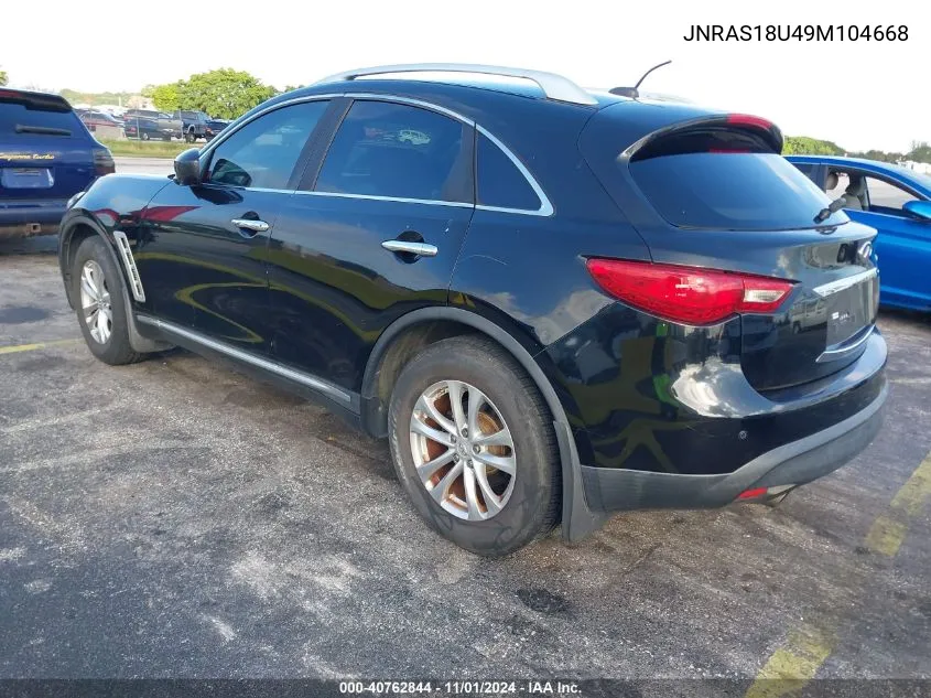 2009 Infiniti Fx35 VIN: JNRAS18U49M104668 Lot: 40762844