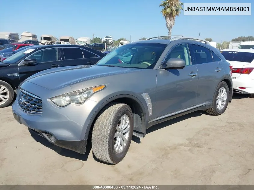 2010 Infiniti Fx35 VIN: JN8AS1MW4AM854801 Lot: 40300483