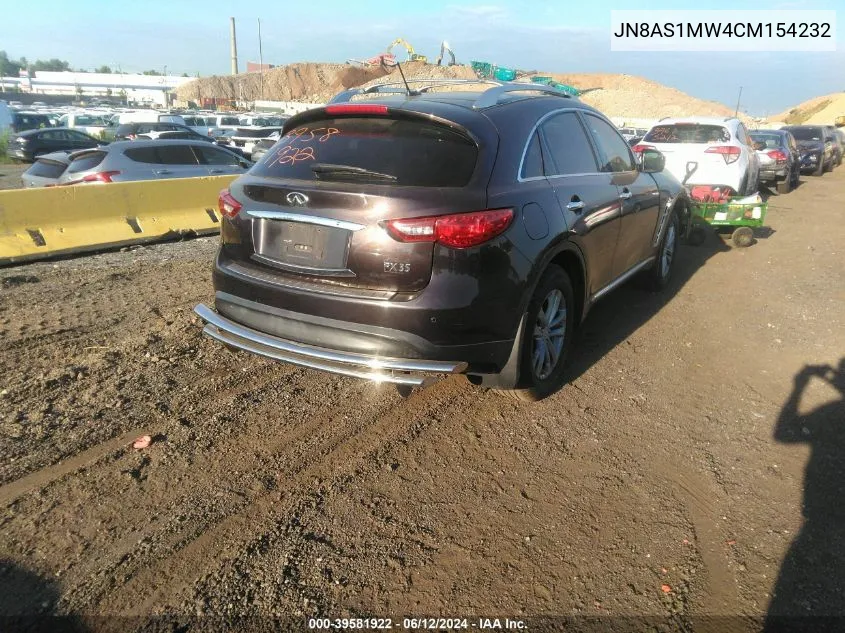 2012 Infiniti Fx35 VIN: JN8AS1MW4CM154232 Lot: 39581922