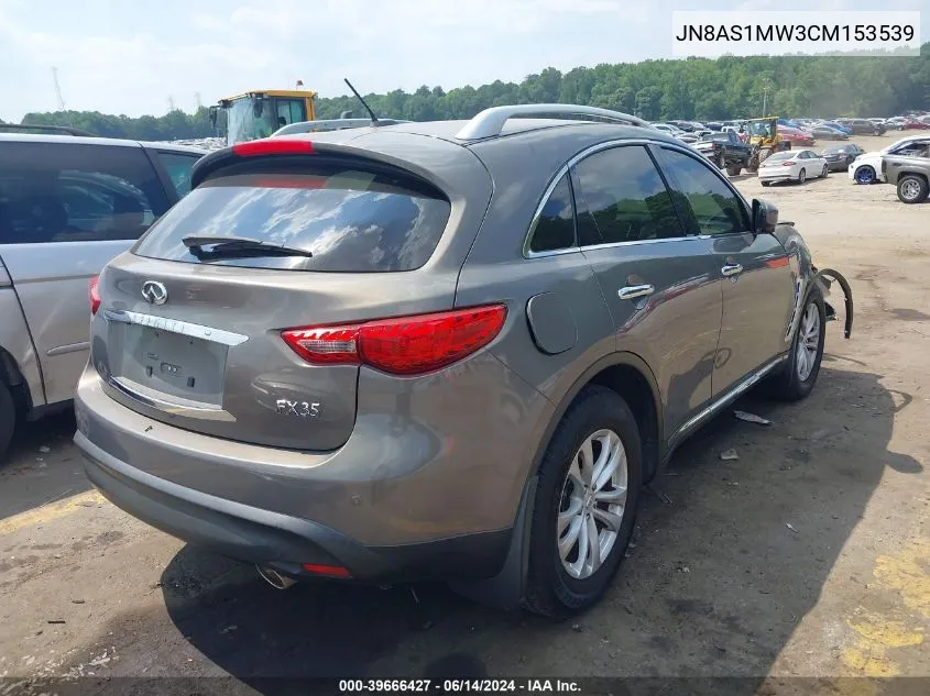 2012 Infiniti Fx35 VIN: JN8AS1MW3CM153539 Lot: 39666427