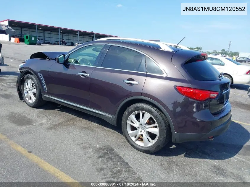 2012 Infiniti Fx35 VIN: JN8AS1MU8CM120552 Lot: 39886991