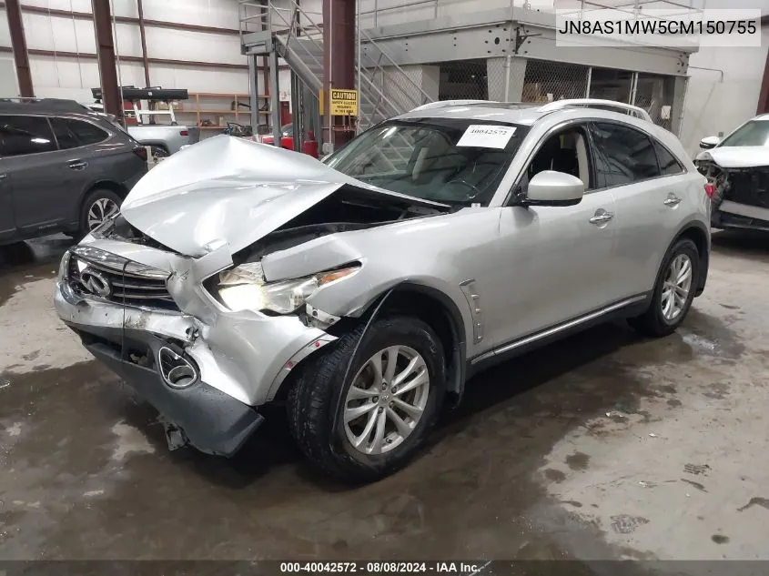 2012 Infiniti Fx35 VIN: JN8AS1MW5CM150755 Lot: 40042572