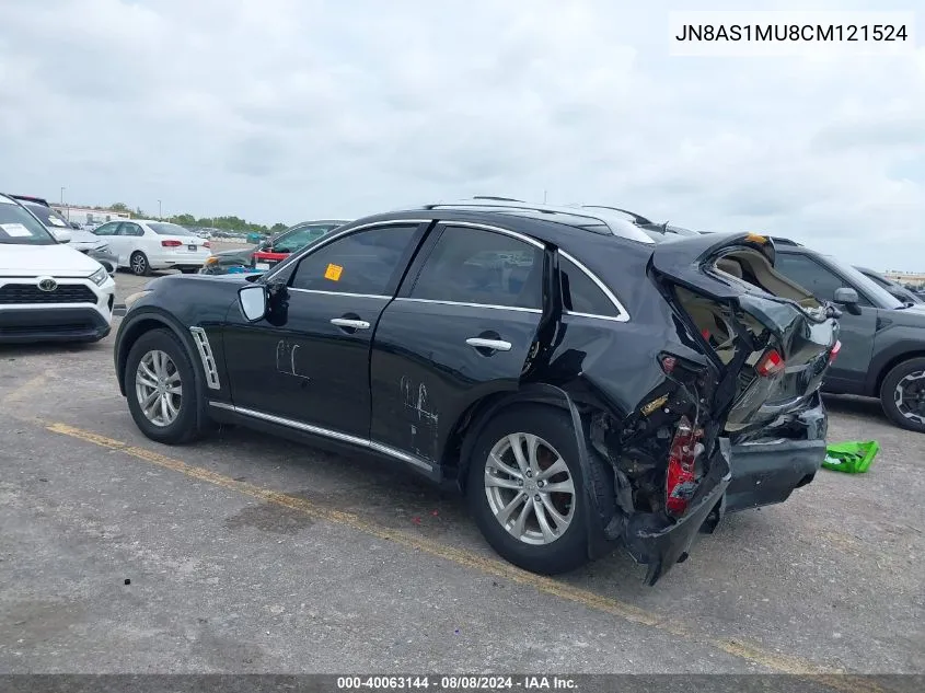 2012 Infiniti Fx35 VIN: JN8AS1MU8CM121524 Lot: 40063144