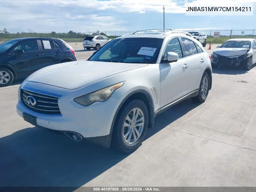 2012 Infiniti Fx35 VIN: JN8AS1MW7CM154211 Lot: 40197808