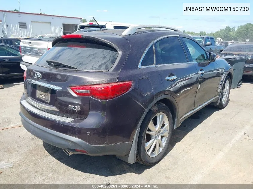 2012 Infiniti Fx35 VIN: JN8AS1MW0CM150730 Lot: 40263261