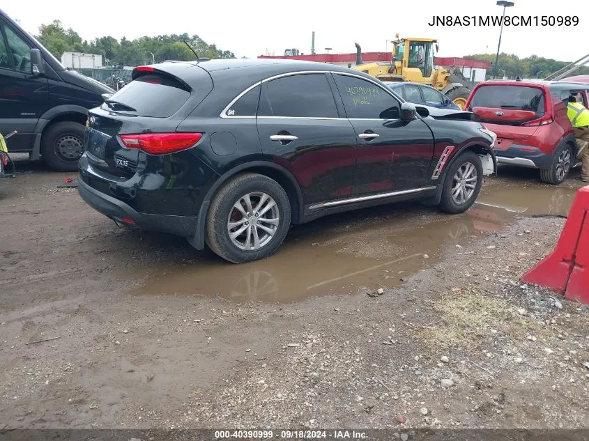 2012 Infiniti Fx35 VIN: JN8AS1MW8CM150989 Lot: 40390999