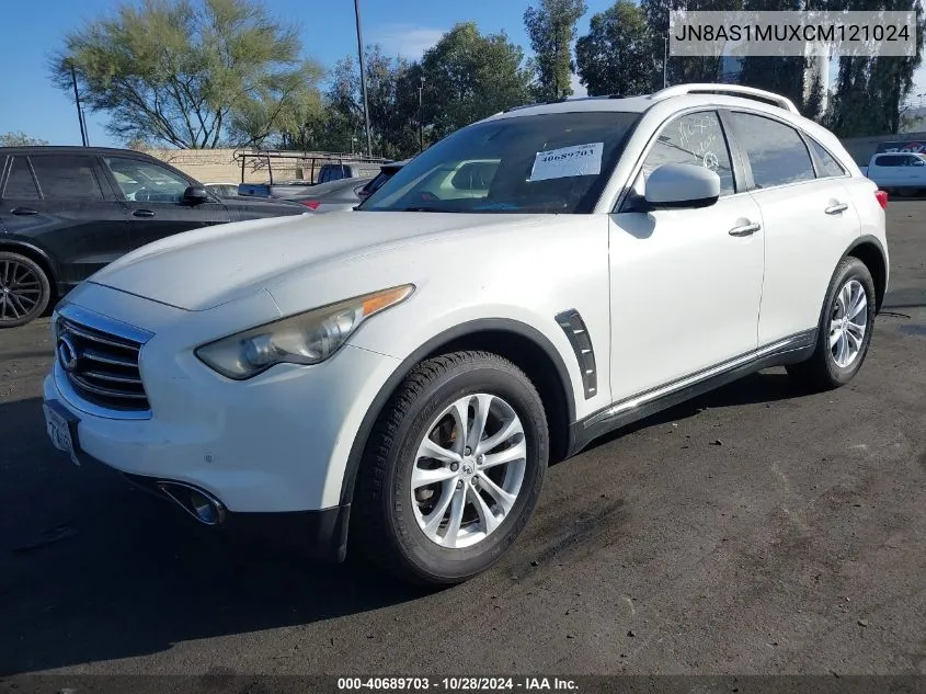 2012 Infiniti Fx35 VIN: JN8AS1MUXCM121024 Lot: 40689703