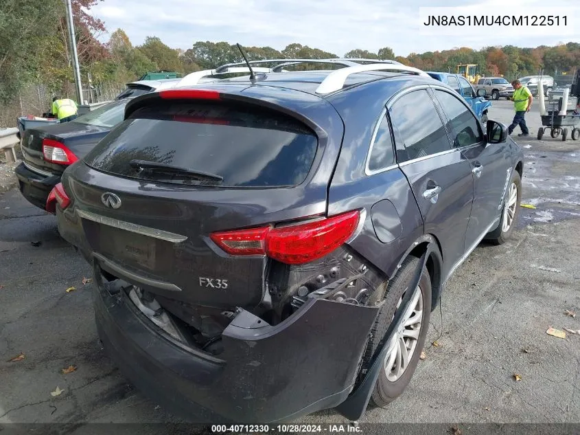 2012 Infiniti Fx35 VIN: JN8AS1MU4CM122511 Lot: 40712330