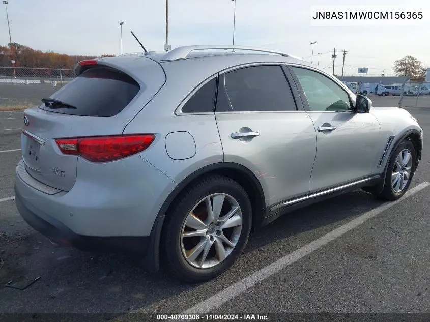 2012 Infiniti Fx35 VIN: JN8AS1MW0CM156365 Lot: 40769308