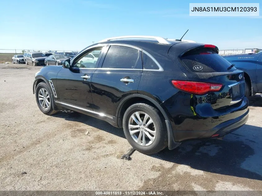 2012 Infiniti Fx35 VIN: JN8AS1MU3CM120393 Lot: 40811813