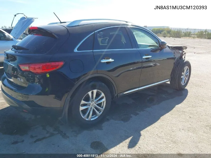 2012 Infiniti Fx35 VIN: JN8AS1MU3CM120393 Lot: 40811813