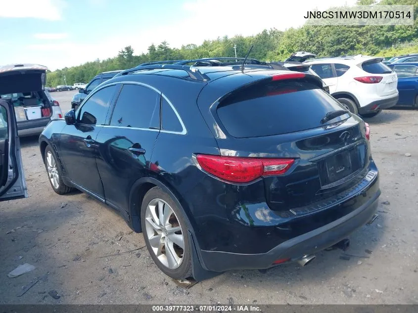 2013 Infiniti Fx37 VIN: JN8CS1MW3DM170514 Lot: 39777323