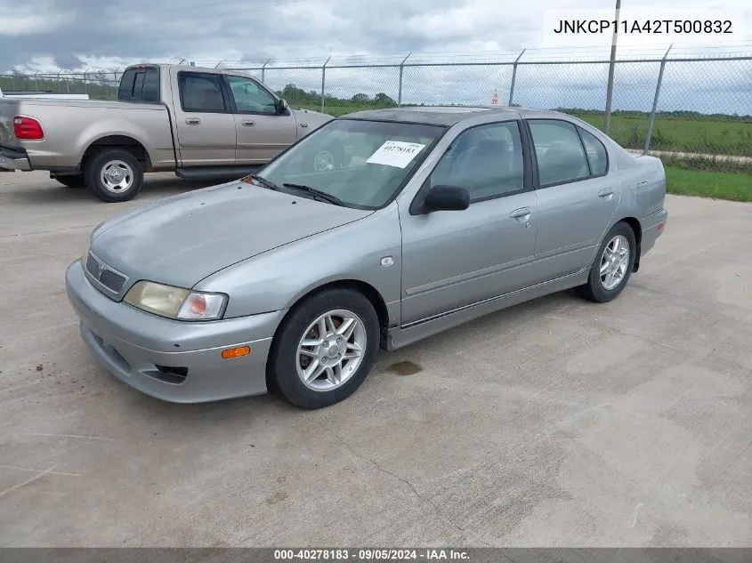 2002 Infiniti G20 Luxury VIN: JNKCP11A42T500832 Lot: 40278183