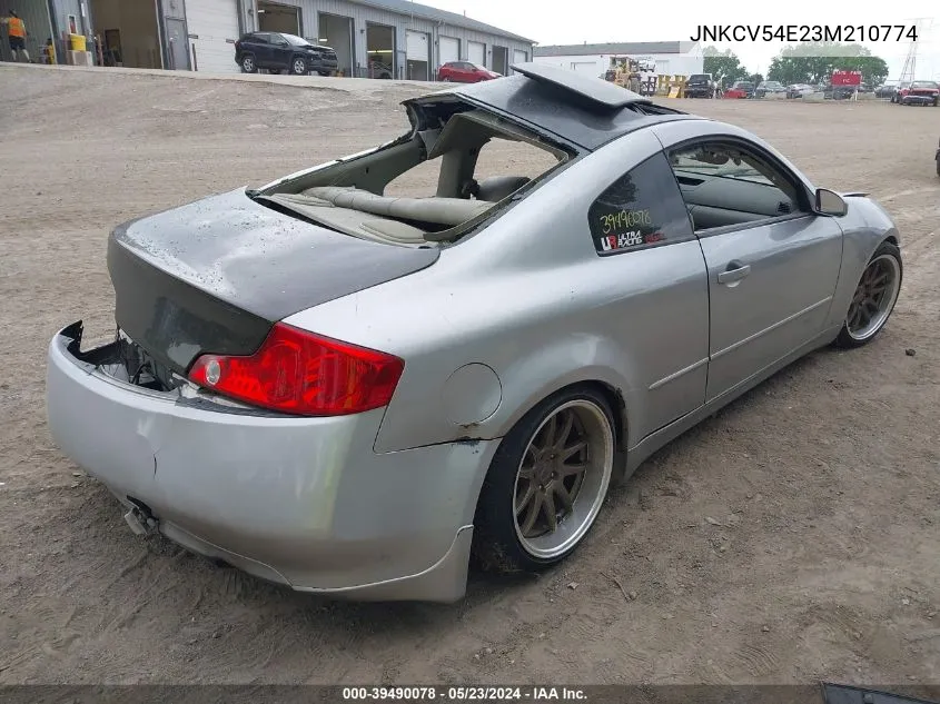 2003 Infiniti G35 Base W/6 Speed Manual VIN: JNKCV54E23M210774 Lot: 39490078