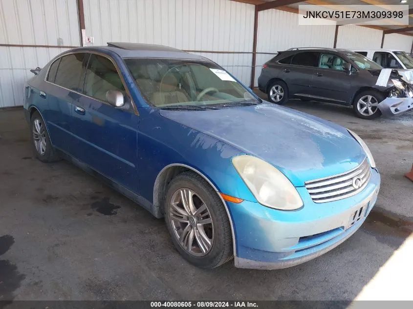 2003 Infiniti G35 Luxury Leather VIN: JNKCV51E73M309398 Lot: 40080605