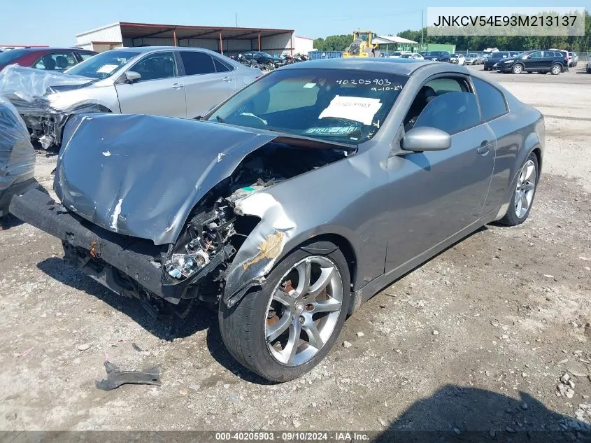 2003 Infiniti G35 Base W/Leather VIN: JNKCV54E93M213137 Lot: 40205903