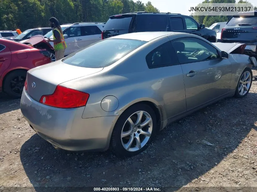 2003 Infiniti G35 Base W/Leather VIN: JNKCV54E93M213137 Lot: 40205903