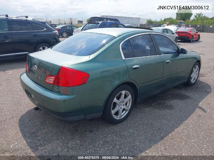 JNKCV51E43M300612 2003 Infiniti G35 Luxury Leather