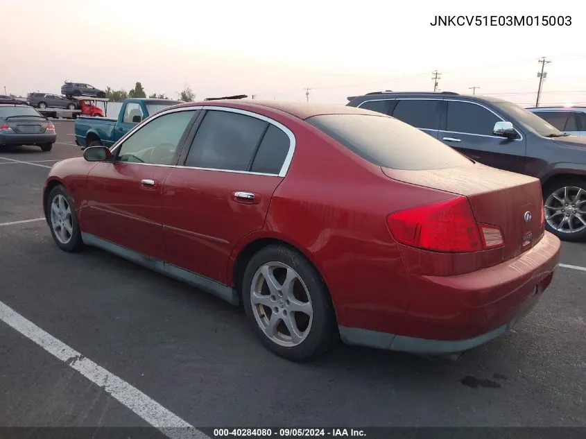 2003 Infiniti G35 Luxury Leather VIN: JNKCV51E03M015003 Lot: 40284080