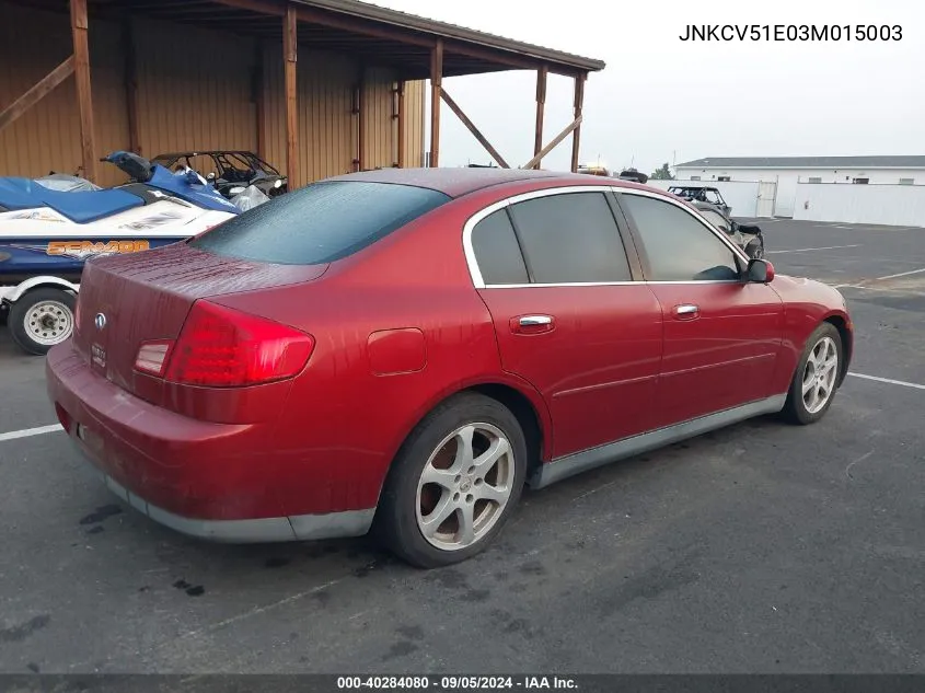 2003 Infiniti G35 Luxury Leather VIN: JNKCV51E03M015003 Lot: 40284080