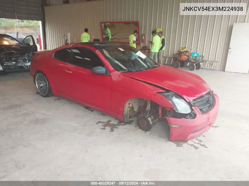 2003 Infiniti G35 Base W/6 Speed Manual VIN: JNKCV54EX3M224938 Lot: 40329247