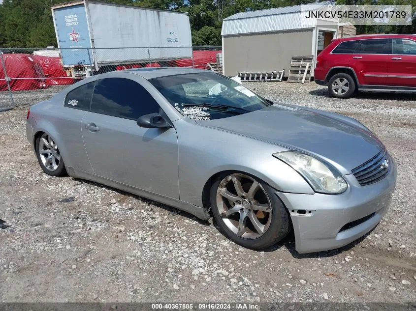 2003 Infiniti G35 Base W/Leather VIN: JNKCV54E33M201789 Lot: 40367885