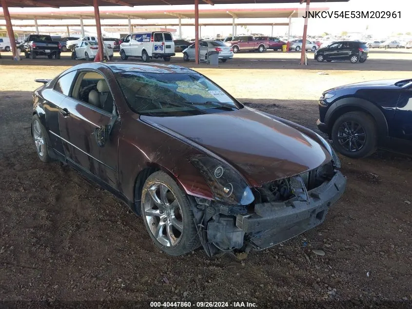 2003 Infiniti G35 Base W/Leather VIN: JNKCV54E53M202961 Lot: 40447860