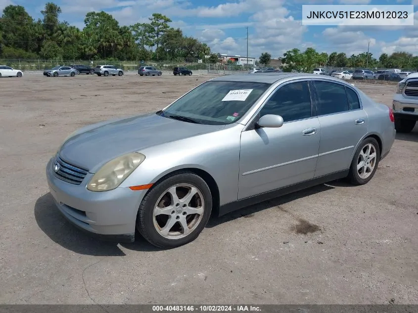 2003 Infiniti G35 VIN: JNKCV51E23M012023 Lot: 40483146