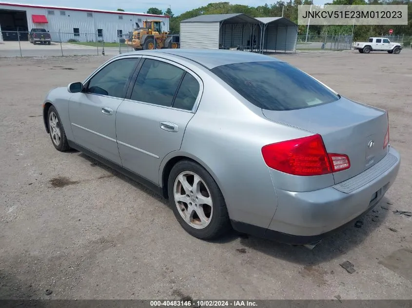 2003 Infiniti G35 VIN: JNKCV51E23M012023 Lot: 40483146