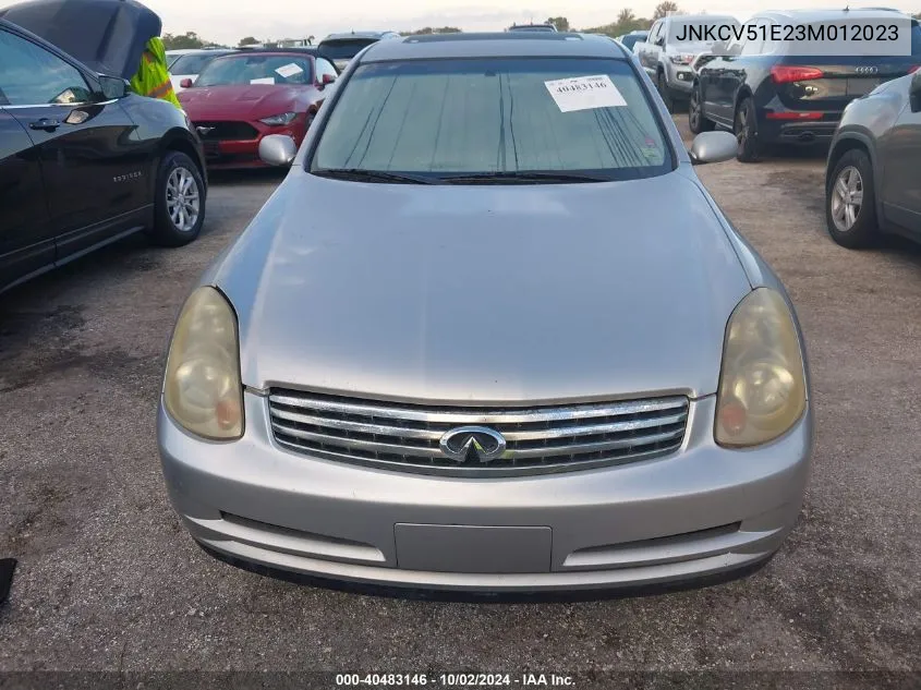 2003 Infiniti G35 VIN: JNKCV51E23M012023 Lot: 40483146