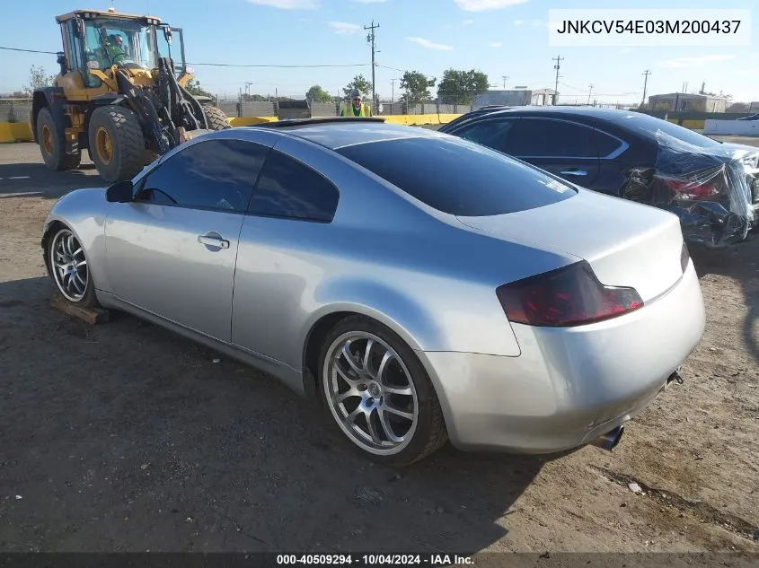 2003 Infiniti G35 Base W/Leather VIN: JNKCV54E03M200437 Lot: 40509294