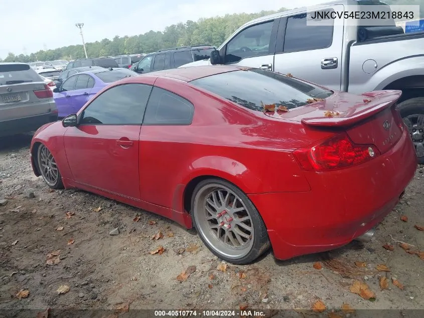 2003 Infiniti G35 Base W/Leather VIN: JNKCV54E23M218843 Lot: 40510774