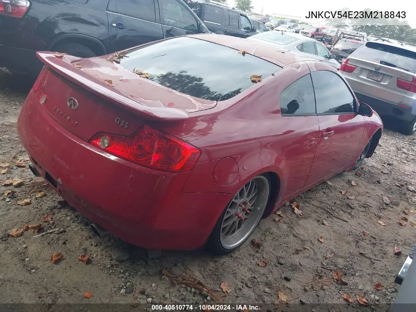 2003 Infiniti G35 Base W/Leather VIN: JNKCV54E23M218843 Lot: 40510774