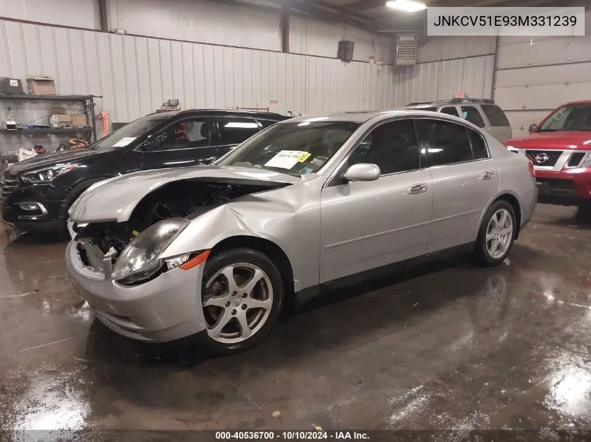 2003 Infiniti G35 Luxury Leather VIN: JNKCV51E93M331239 Lot: 40536700