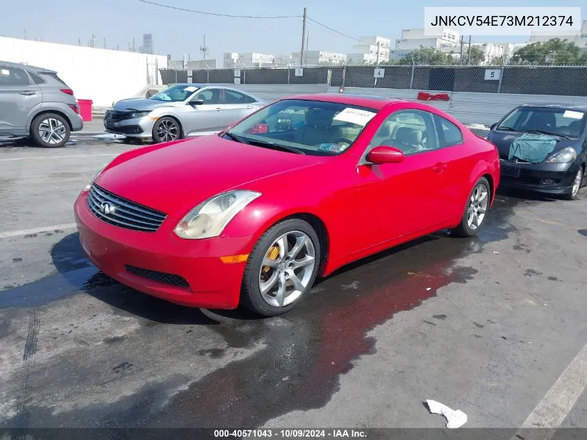 2003 Infiniti G35 Base W/6 Speed Manual VIN: JNKCV54E73M212374 Lot: 40571043