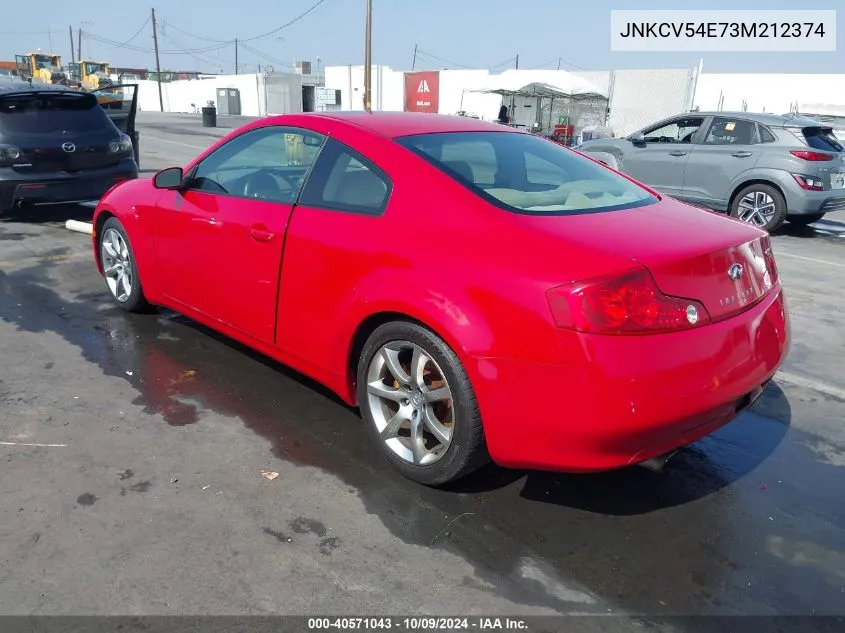 2003 Infiniti G35 Base W/6 Speed Manual VIN: JNKCV54E73M212374 Lot: 40571043