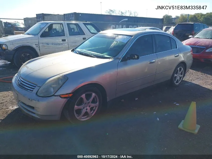 2003 Infiniti G35 Luxury Leather VIN: JNKCV51E83M335847 Lot: 40592963