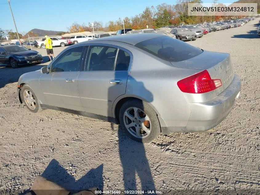 2003 Infiniti G35 Luxury Leather VIN: JNKCV51E03M324812 Lot: 40675660