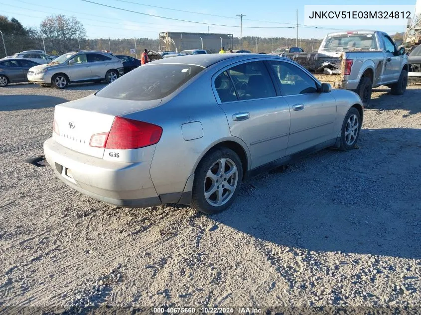 2003 Infiniti G35 Luxury Leather VIN: JNKCV51E03M324812 Lot: 40675660