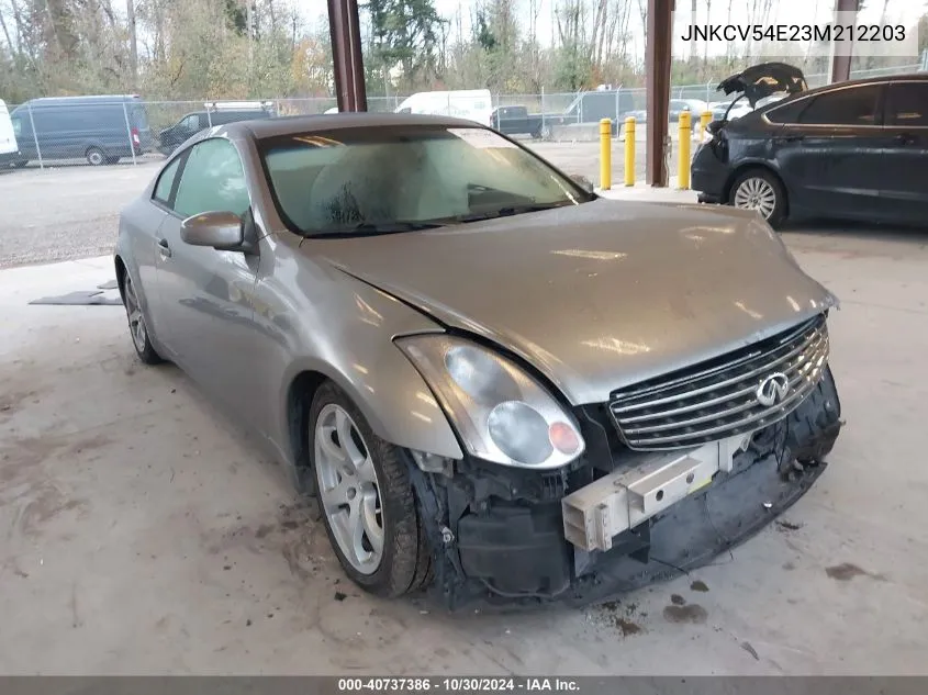 2003 Infiniti G35 Base W/Leather VIN: JNKCV54E23M212203 Lot: 40737386