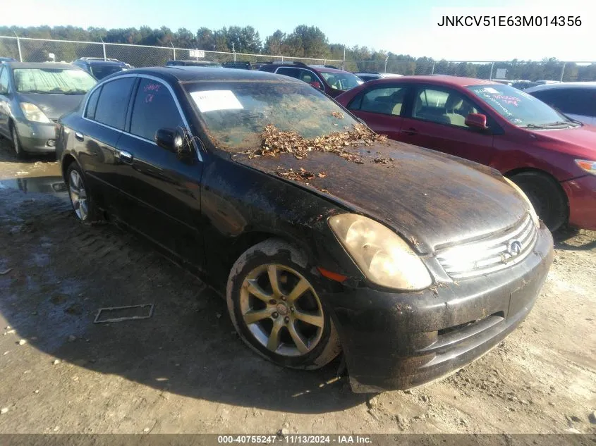 2003 Infiniti G35 Luxury Leather VIN: JNKCV51E63M014356 Lot: 40755247