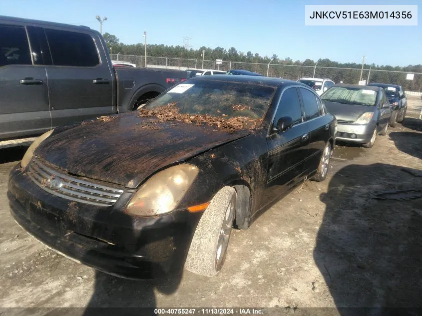 2003 Infiniti G35 Luxury Leather VIN: JNKCV51E63M014356 Lot: 40755247