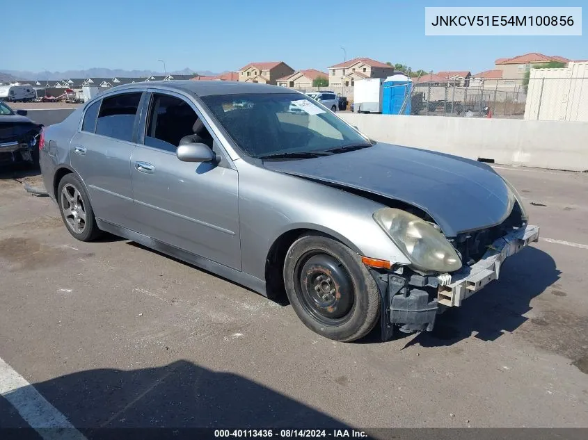 2004 Infiniti G35 VIN: JNKCV51E54M100856 Lot: 40113436