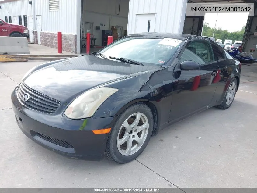 2004 Infiniti G35 VIN: JNKCV54E24M308642 Lot: 40126542