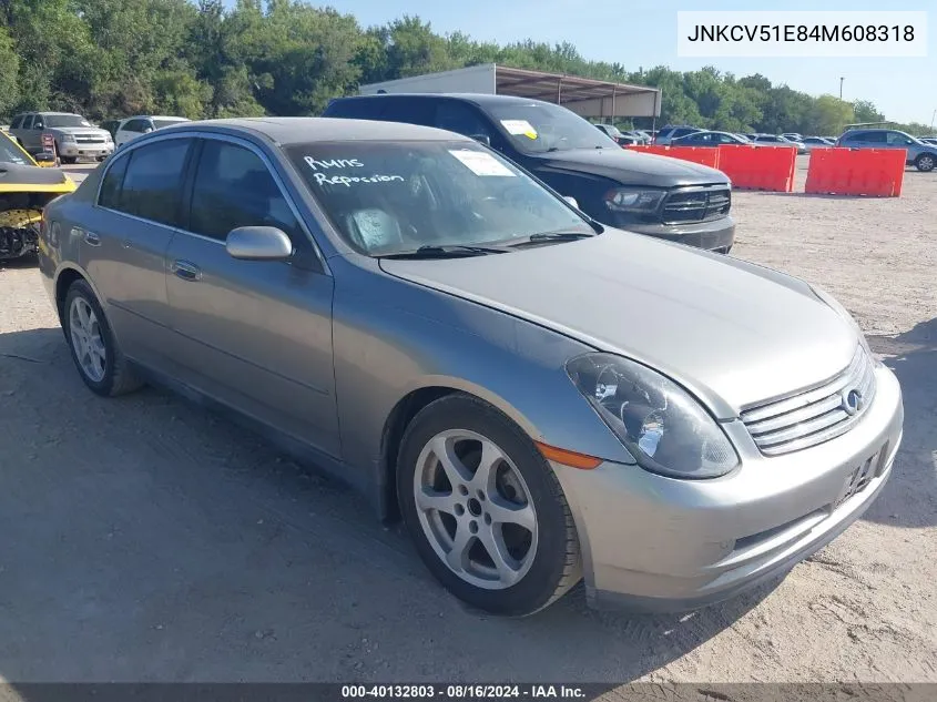 2004 Infiniti G35 VIN: JNKCV51E84M608318 Lot: 40132803