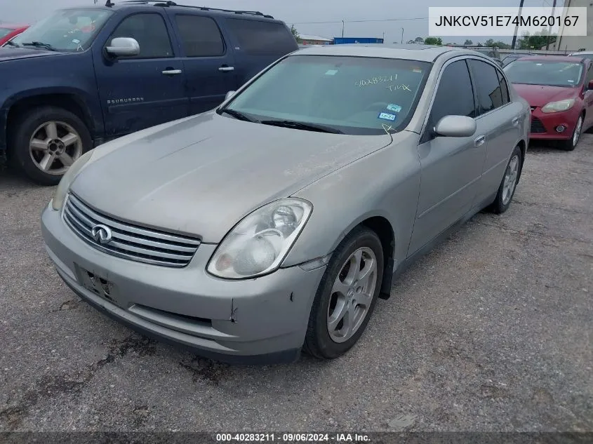 2004 Infiniti G35 VIN: JNKCV51E74M620167 Lot: 40283211