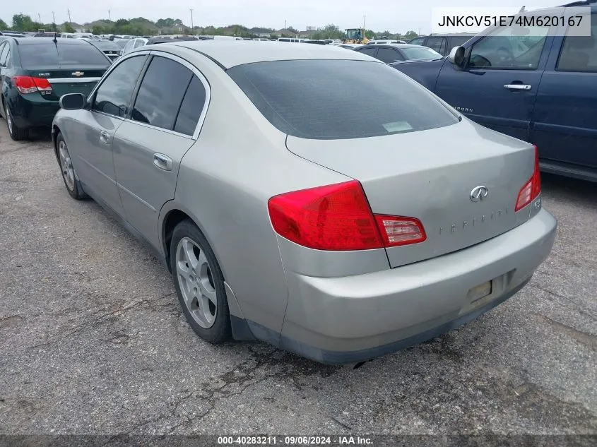 2004 Infiniti G35 VIN: JNKCV51E74M620167 Lot: 40283211